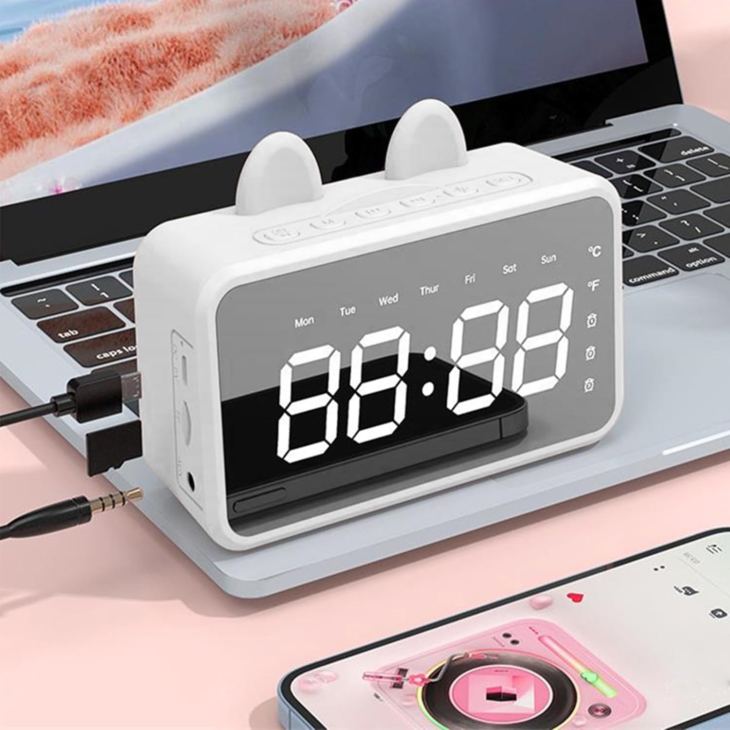 Portable Speaker with Digital Clock Bluetooth Speaker