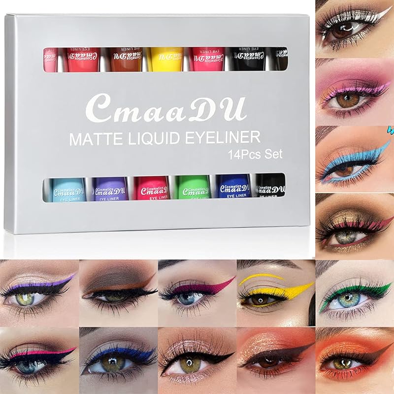 14 Color Liquid Eyeliner Matte Long Lasting Non-Smudge Waterproof Gel Color Eyeliner