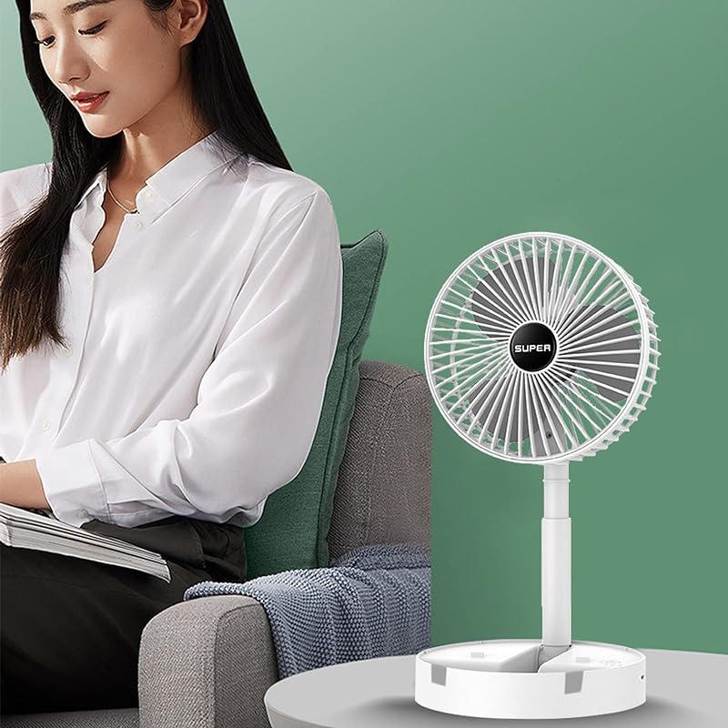 Multifunctional folding desktop fan large wind USB fan rechargeable portable retractable small fan