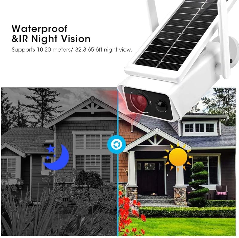 Home Outdoor Solar 4mp Camera WiFi Remote Surveillance Camera