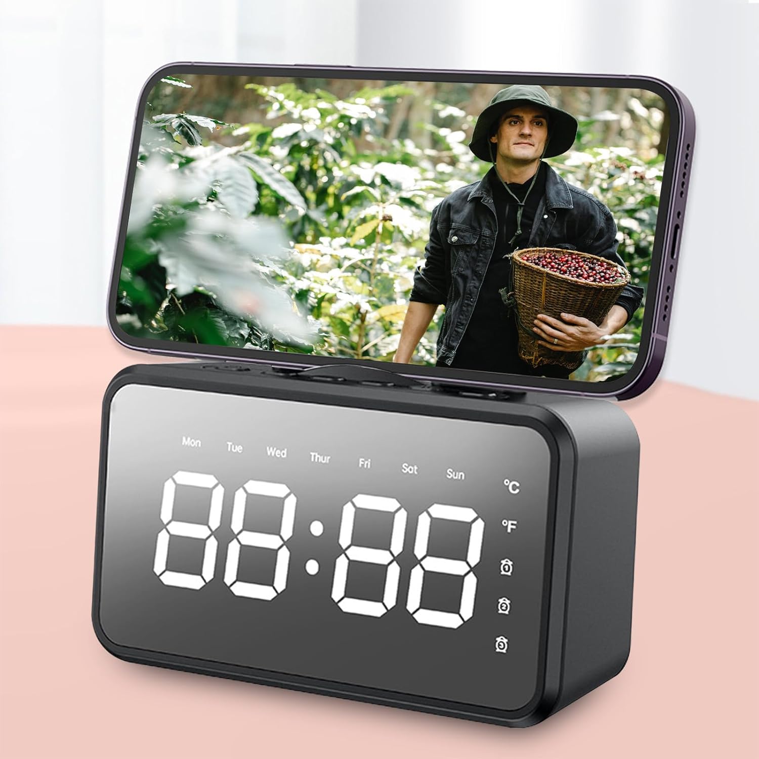 Portable Speaker with Digital Clock Bluetooth Speaker