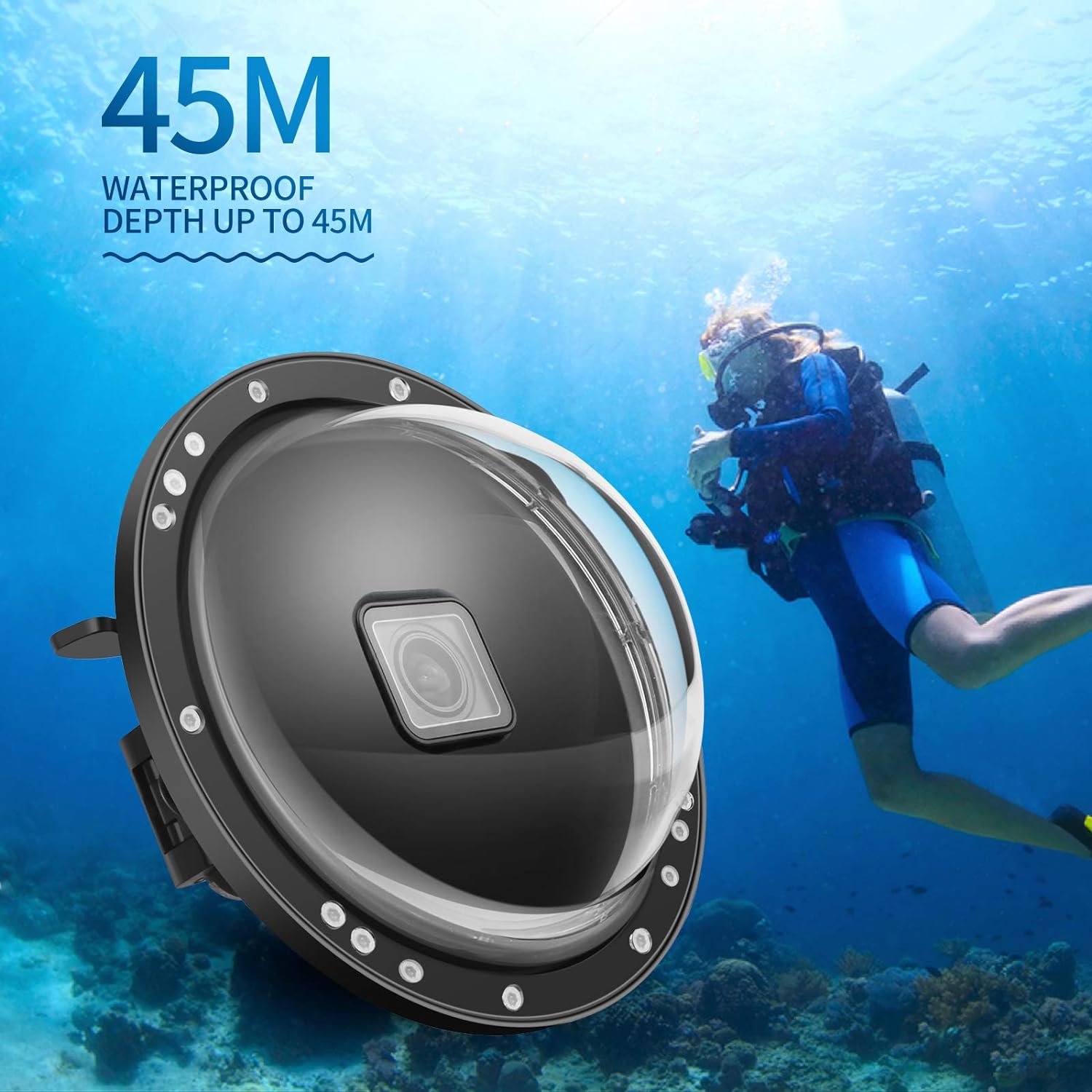 6 Inch 30m Dive Camera Lens Dome Camera Mount Compatible with Gopro Hero 9 Black Manual