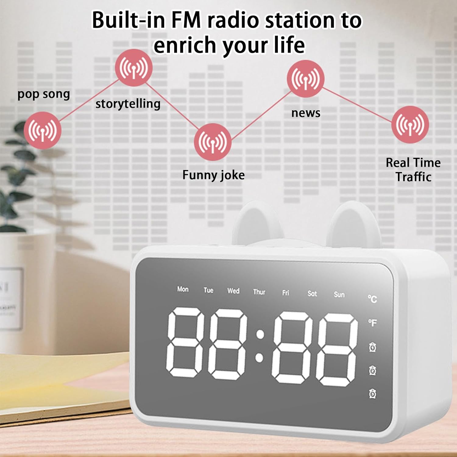 Portable Speaker with Digital Clock Bluetooth Speaker