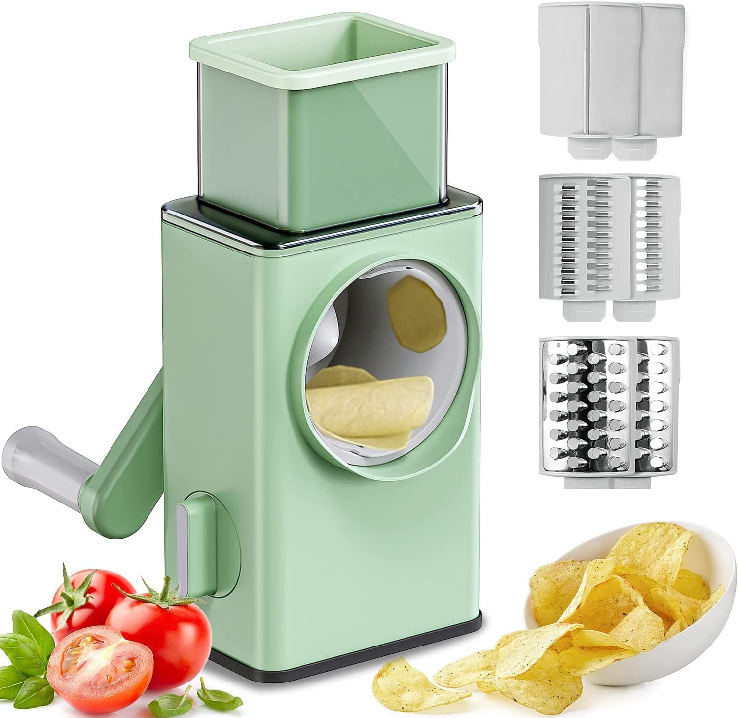 Multifunctional roller vegetable cutter slicer rotary vegetable potato chopper shredder grater salad maker manual slicer kitchen tools