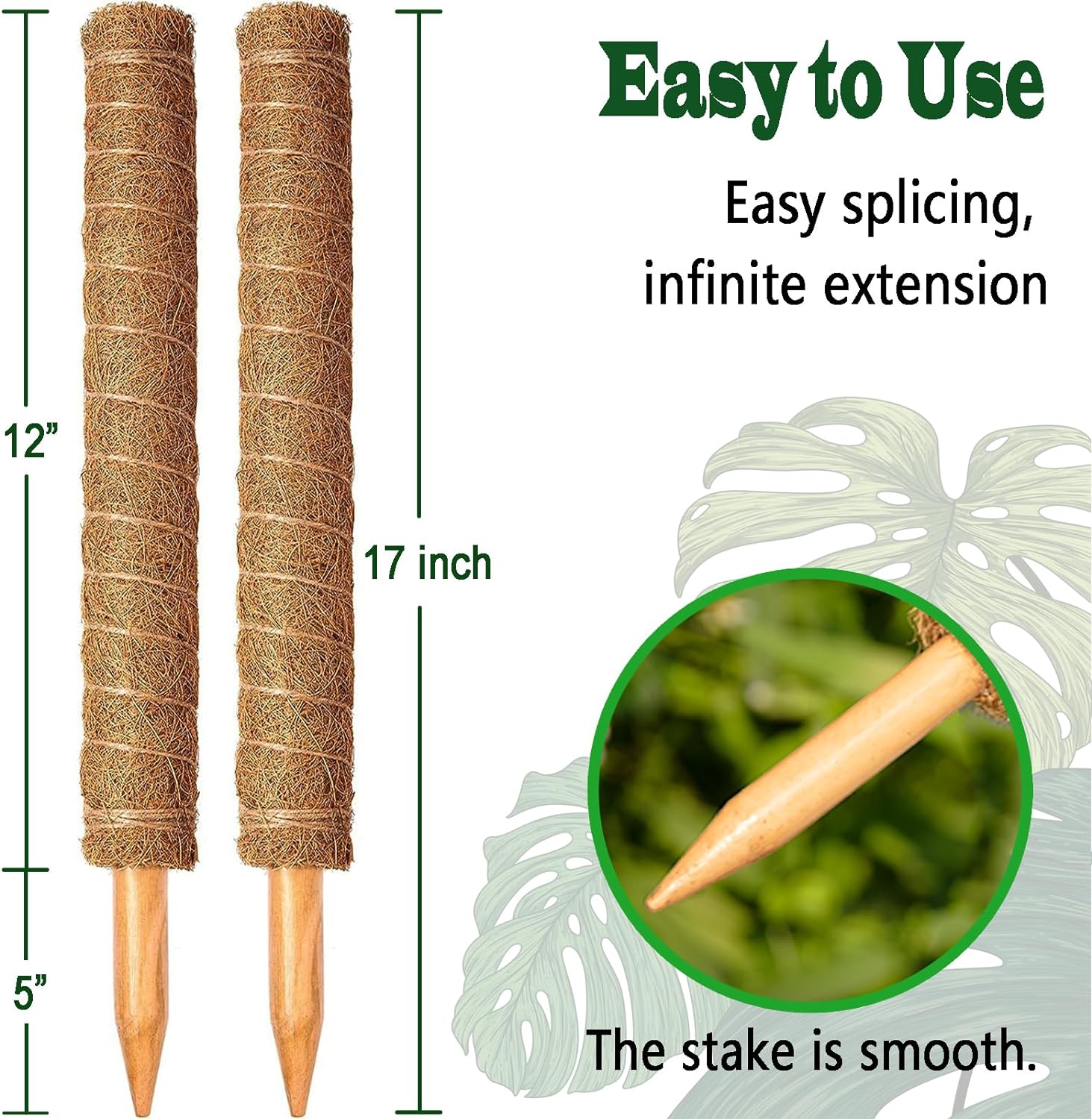 50 mm coconut shell totem pole moss stick fiber plant climbing plant support totem