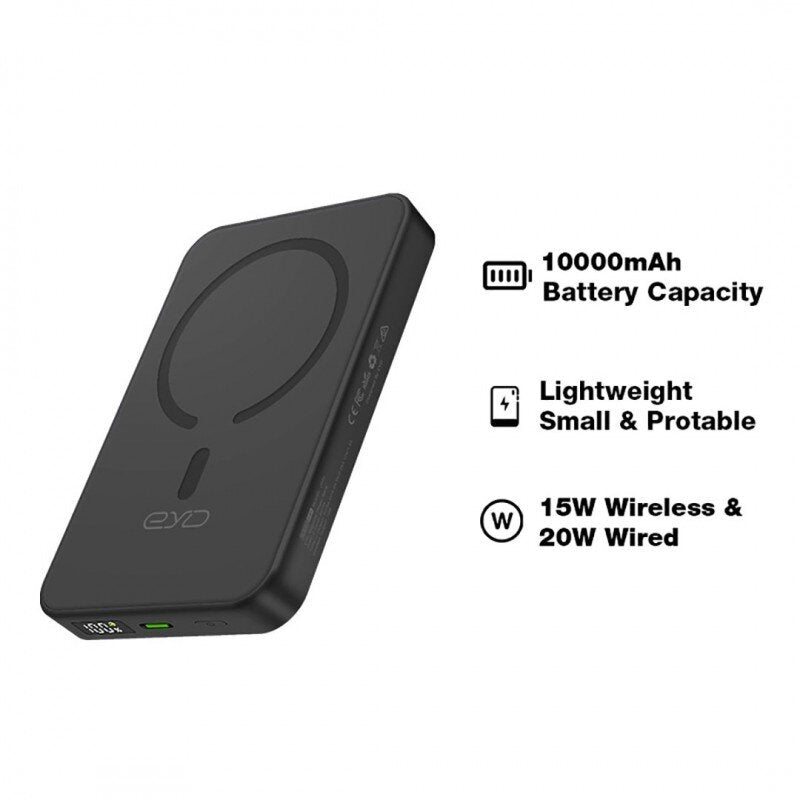 Aolon JS36 10000mAh Magnetic Wireless Charging Power Bank black

