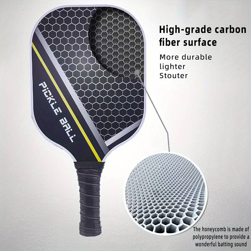 Pickleball Graphite Carbon Fiber Racket Set PU Hand Rubber Sports Rackets For All Ages Indoor Outdoor Sports