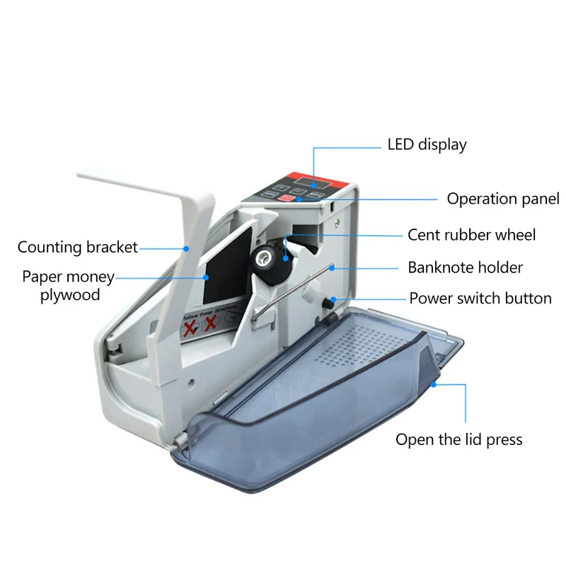 V40 Small Mini Portable Multi-Currency Counting Machine Banknote Cash Counter