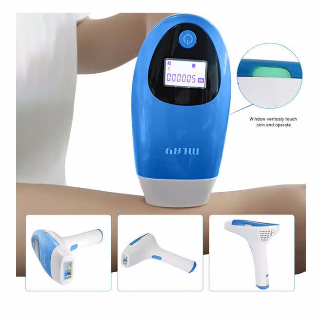 3-In-1 Permanent Laser Hair Removal Device – 500,000 Pulses, IPL Technology, Blue