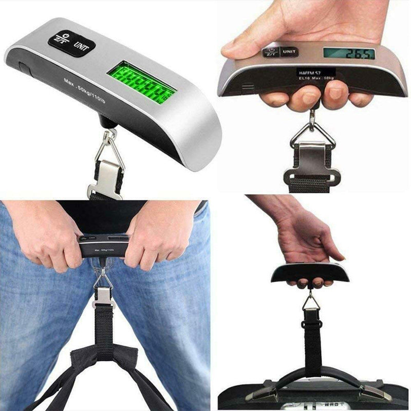 Green Backlit Digital Electronic Scale Temperature Function Electronic Travel Luggage Scale