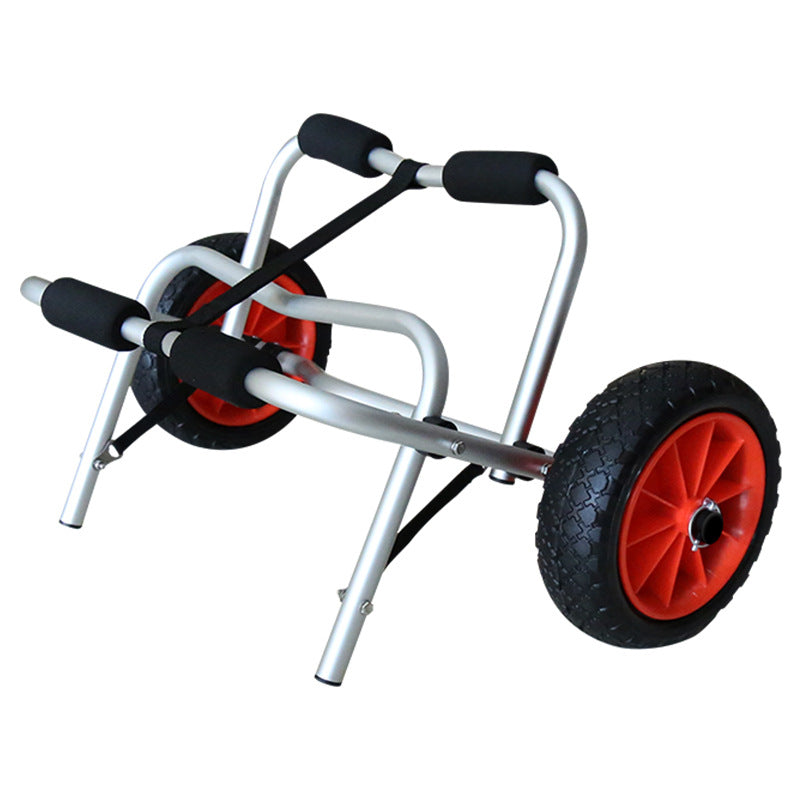 Kayak Trailer Aluminum Alloy Folding Hard Plastic Paddleboard Hand Pull Trolley Strap-on Adjustable Fiberglass