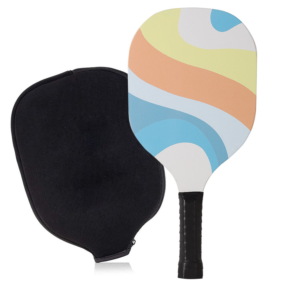 Non-Slip Pickleball Paddles Ribbed Handle Wooden Outdoor Training Equipment 2 Paddles +4 Balls + 1 bag