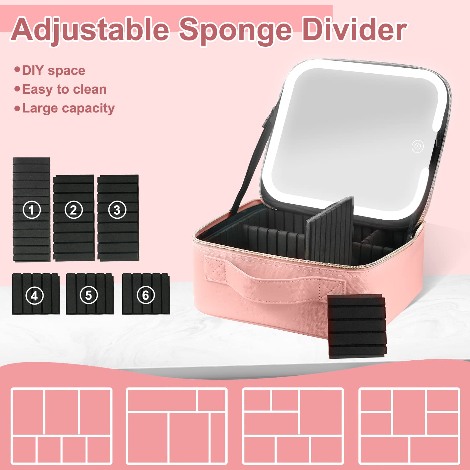 Pink Travel Cosmetic Case