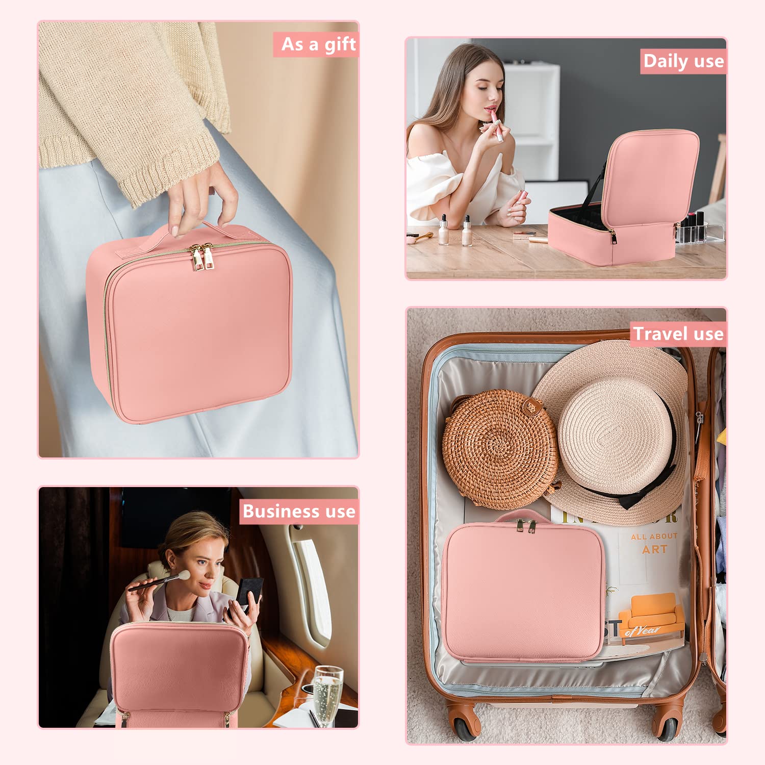 Pink Travel Cosmetic Case