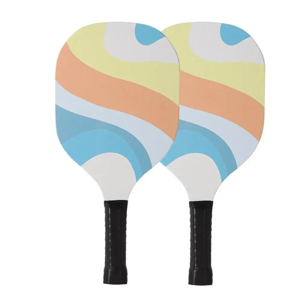 Non-Slip Pickleball Paddles Ribbed Handle Wooden Outdoor Training Equipment 2 Paddles +4 Balls + 1 bag