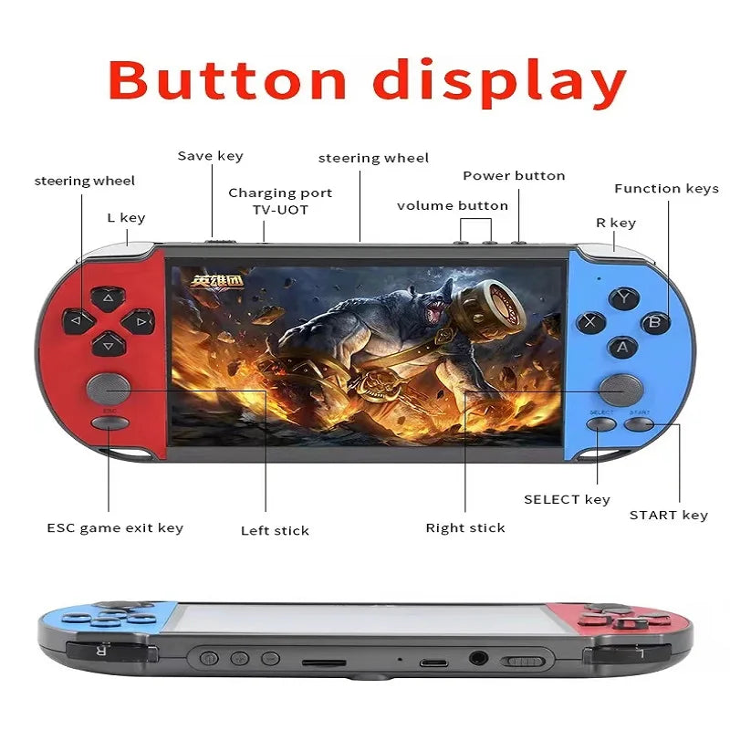 Handheld game console x7plus5.1 inch retro nostalgic dual joystick arcade handheld game console